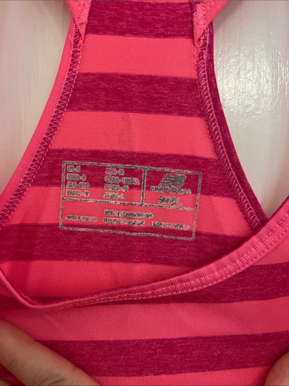 New Balance Pink Striped Racerback Tank - Picture 4 of 4